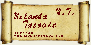 Milanka Tatović vizit kartica